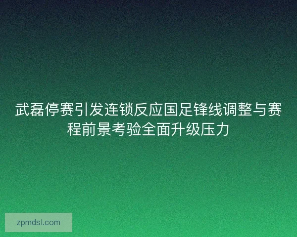武磊停赛引发连锁反应国足锋线调整与赛程前景考验全面升级压力