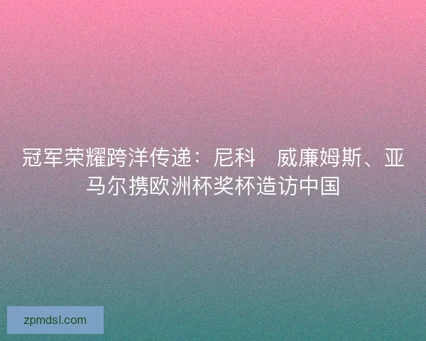 冠军荣耀跨洋传递：尼科・威廉姆斯、亚马尔携欧洲杯奖杯造访中国