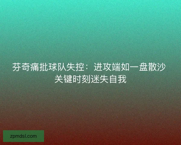 芬奇痛批球队失控：进攻端如一盘散沙 关键时刻迷失自我