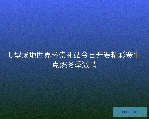U型场地世界杯崇礼站今日开赛精彩赛事点燃冬季激情
